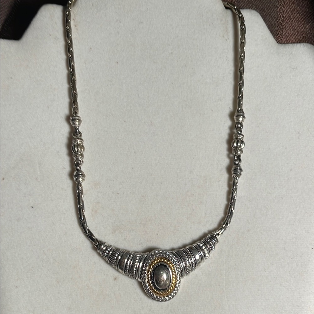 Elegant Silver and Gold-Tone Necklace